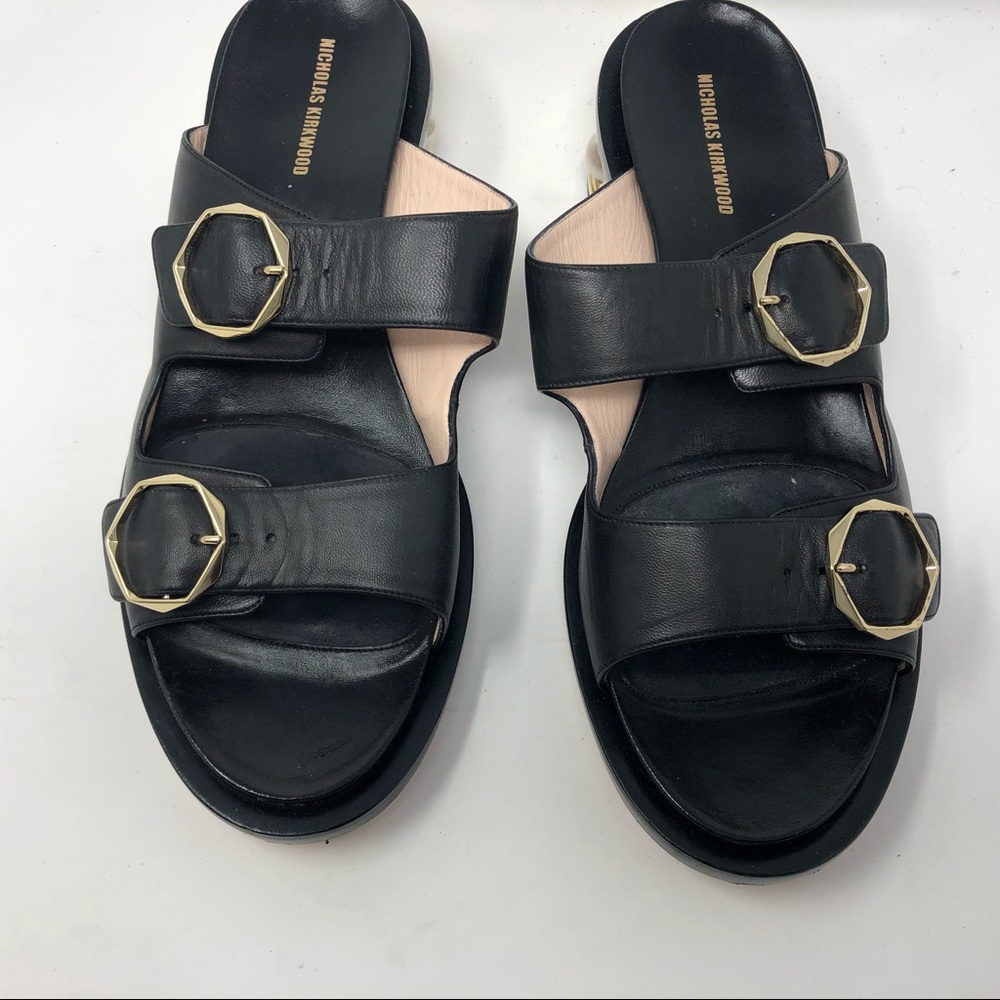 Nicholas Kirkwood Casati Black Mule Sandals - Picture 2 of 7